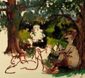 Akte im Wald, 2003, 77 x 98 cm 